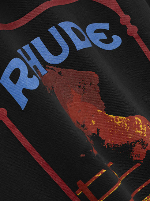 RHUDE Cadre Tee VTG Black Mens Apparel